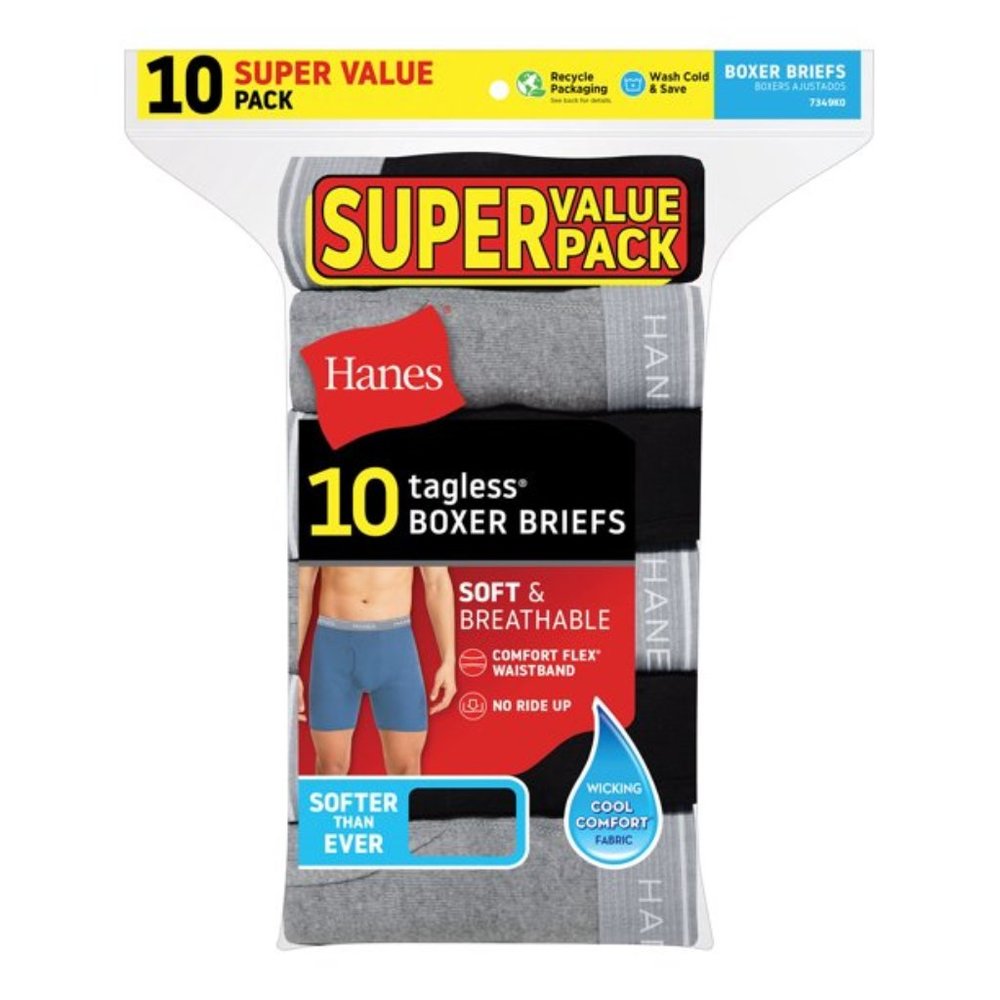 Hanes Premium Men Stretch Boxer Brief Assorted 10Pk